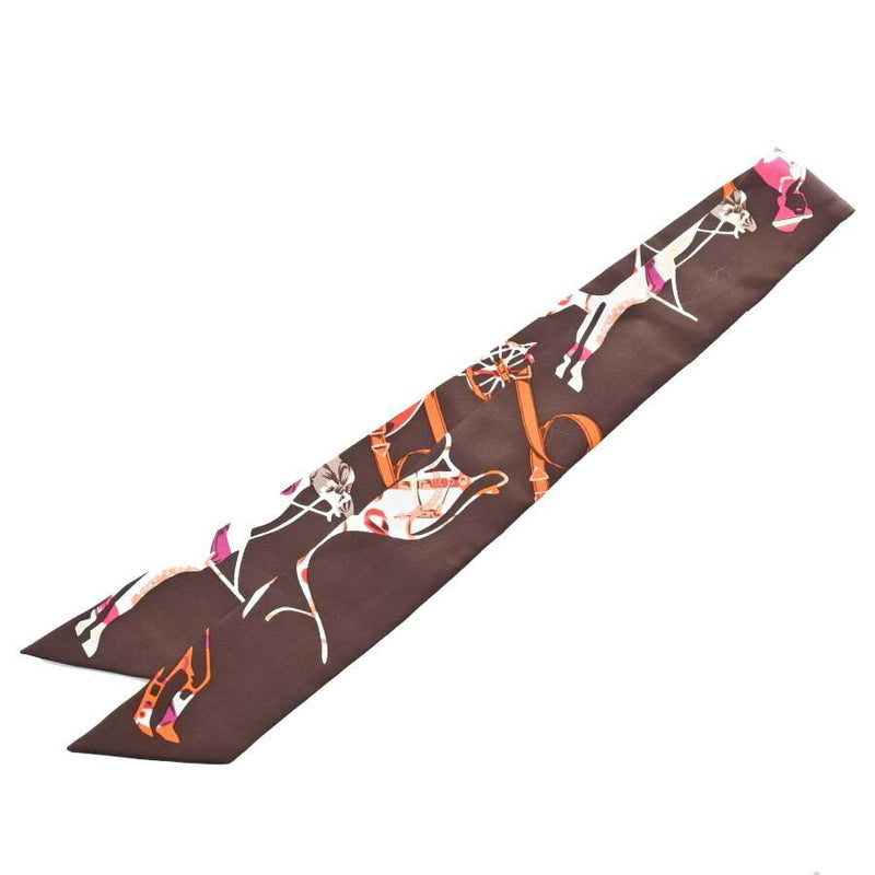 Hermes Womens Silk Scarf Brown