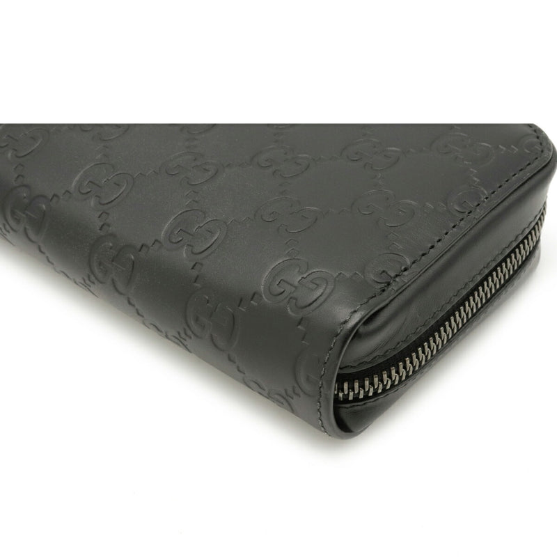 Gucci Shima Round Wallet Travel Case Leather Black 278635