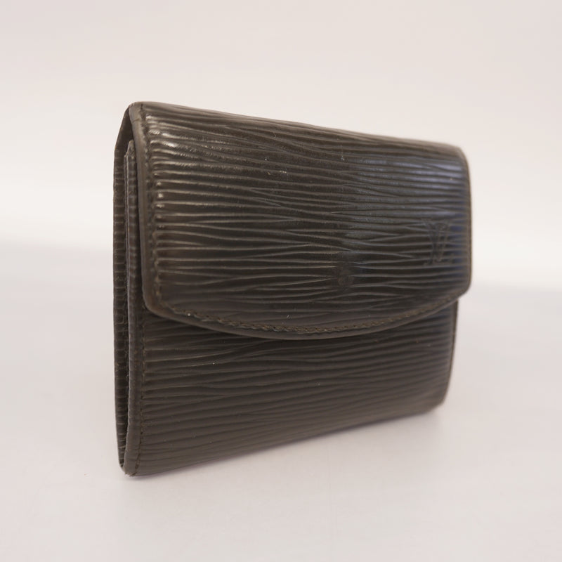 Auth Louis Vuitton Epi Porto Monesampur M63412 Mens Coin Purse/coin Case Noir