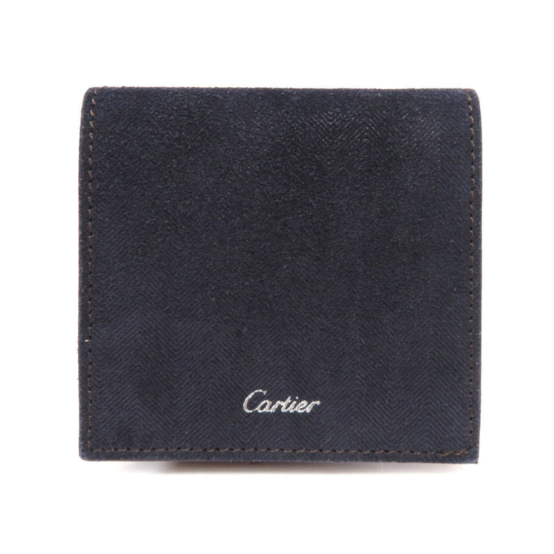 Cartier motif coin case leather canvas mens