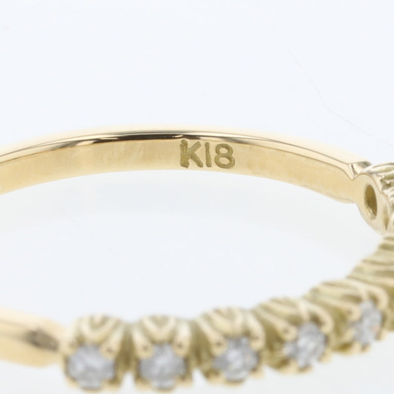 Aker Ring Half Eternity Diamond 10P 0.15ct K18 Yellow Gold Ladies AHKAH K10219113
