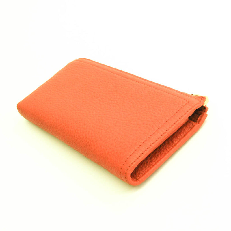 Prada VIT.DAINO PORTAFOGLIO LAMPO 1M1183 Womens Calfskin Long Wallet (bi-fold) Orange
