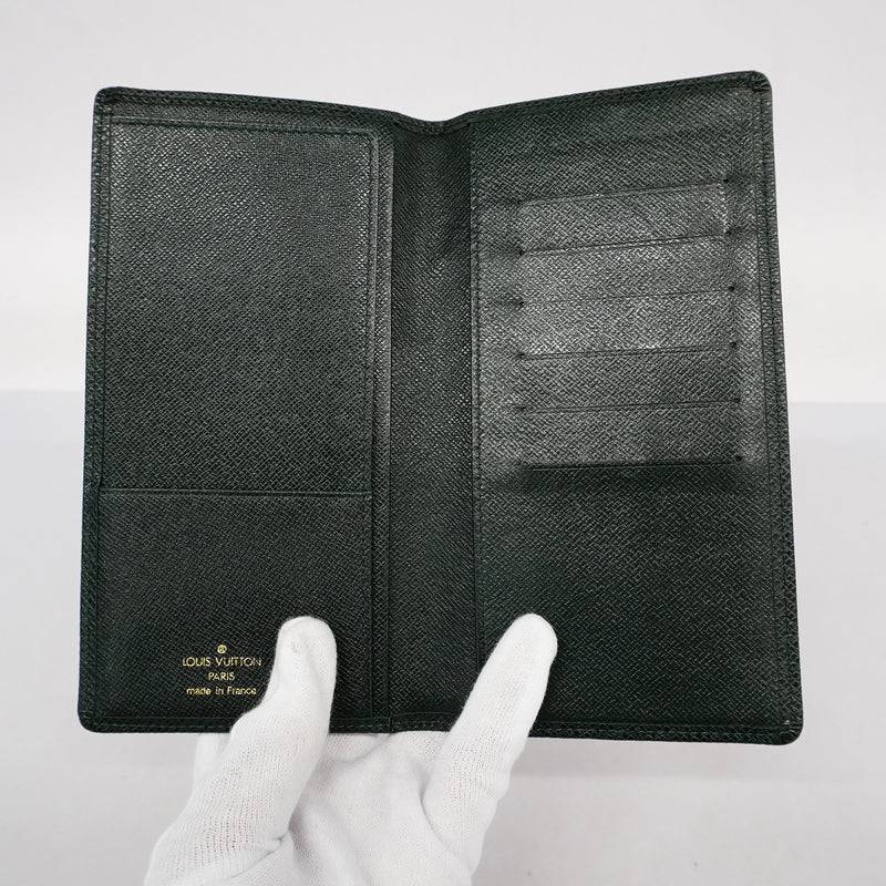 Auth Louis Vuitton Taiga Porte Valeurs Cartes Credit M30394 Mens Long Wallet