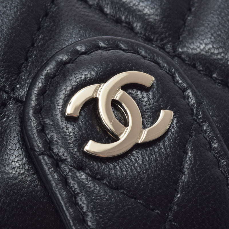 CHANEL Chanel Matrasse Name Tag Bag Charm Black Unisex Lambskin Keychain