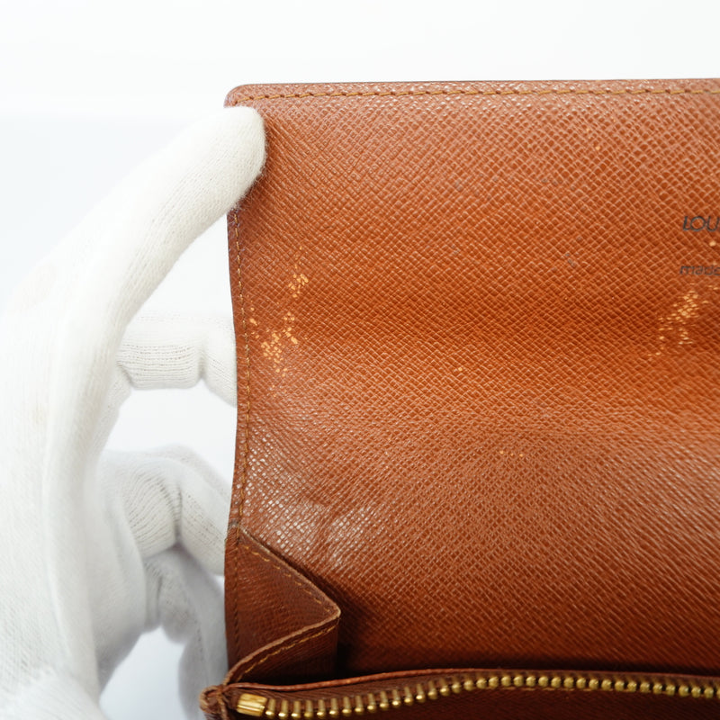 Auth Louis Vuitton Monogram Portomone Credit M61725 Womens Long Wallet (bi-fol