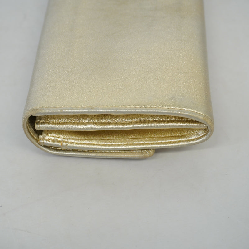 Auth Cartier Bifold Long Wallet Womens Leather Long Wallet (bi-fold) Gold