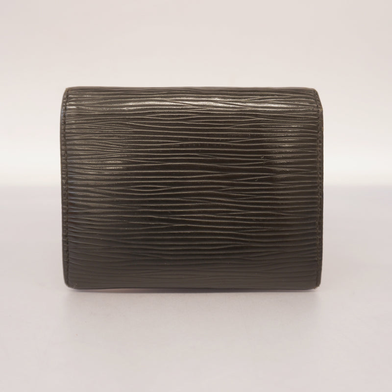 Auth Louis Vuitton Epi Porto Monesampur M63412 Mens Coin Purse/coin Case Noir
