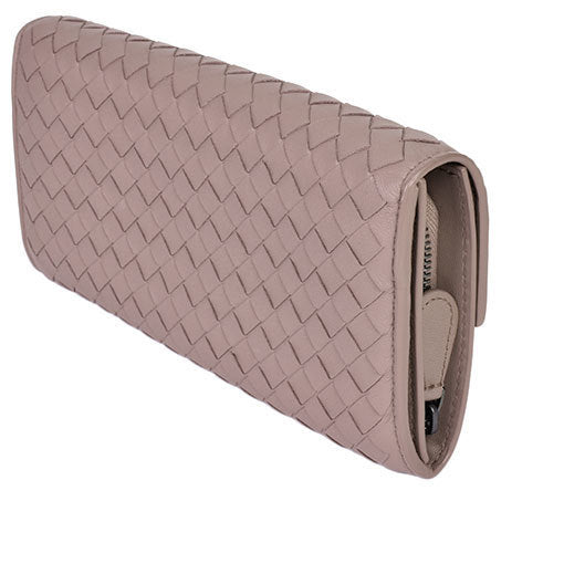 BOTTEGA VENETA Intrecciato long wallet nappa leather pink 150509
