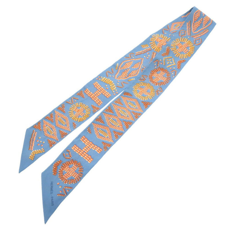 Hermes Twilly Kelly Ampelle Silk Blue Scarf