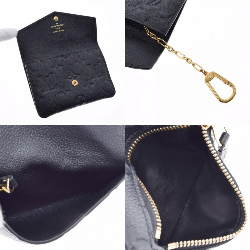 LOUIS VUITTON Monogram Amplant Pochette Cle Coin Purse Noir M60633 Ladies Leather Case