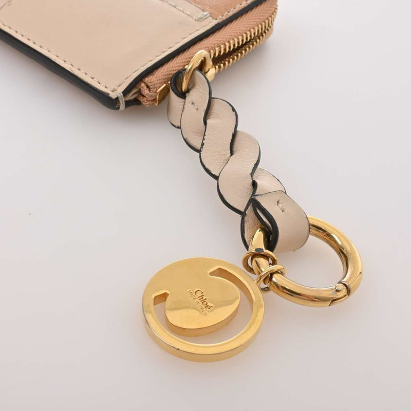 Chlo Leather Card Case Gold