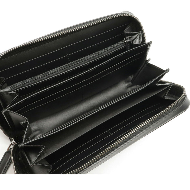 Gucci Shima Round Wallet Travel Case Leather Black 278635