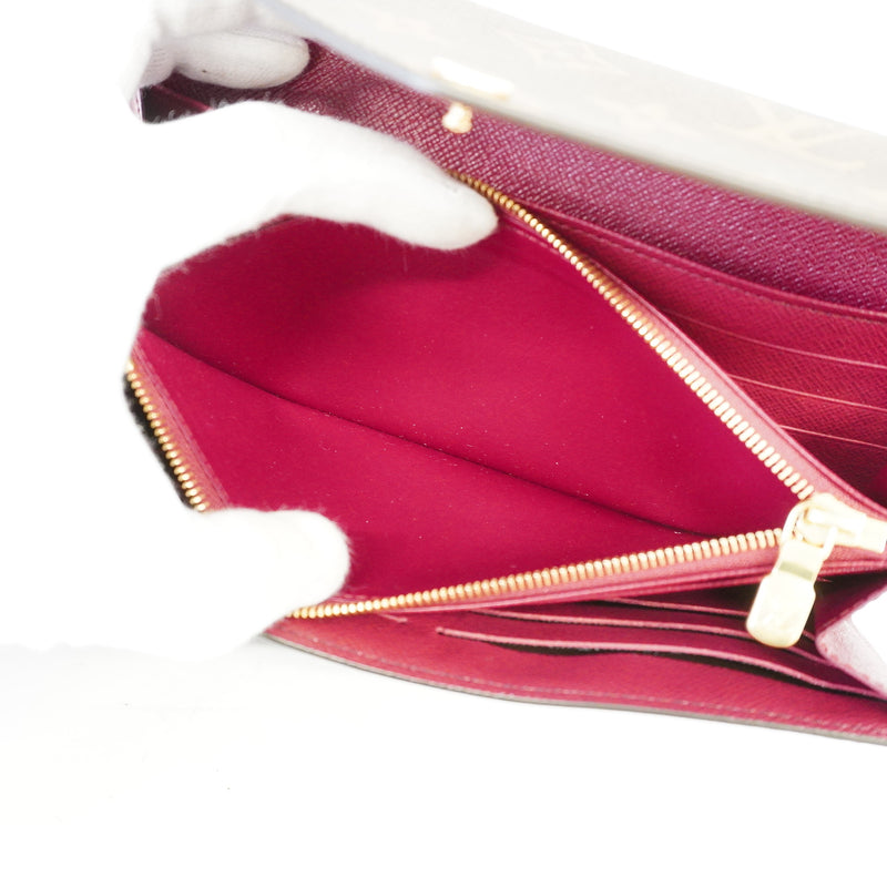 Auth Louis Vuitton Monogram Portefeuille Sara M62234 Womens Long Wallet Fuchsia