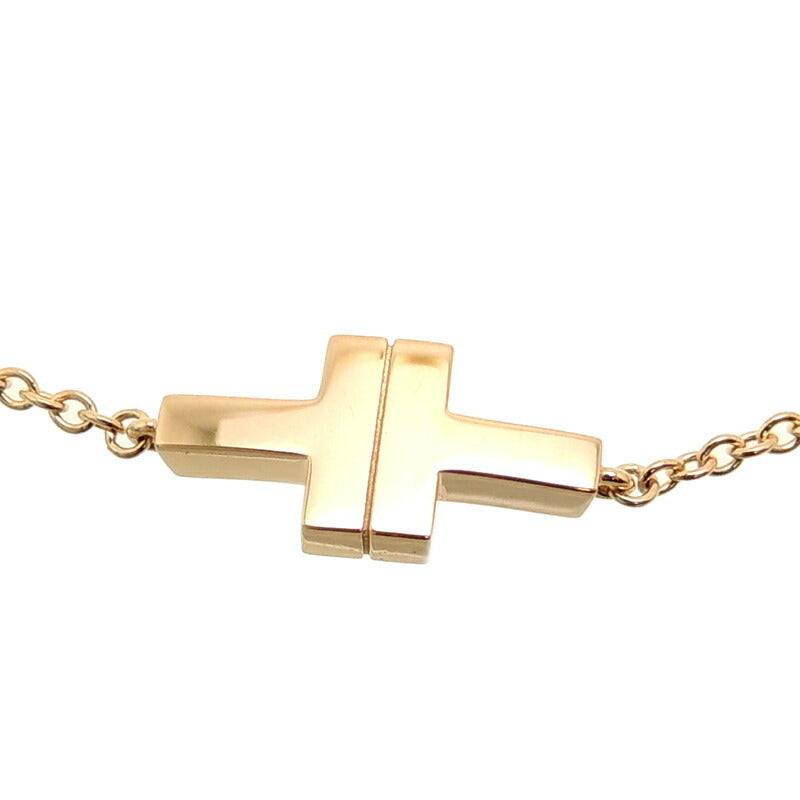 Tiffany 750PG T TWO Single Chain Ladies Bracelet 750 Pink Gold