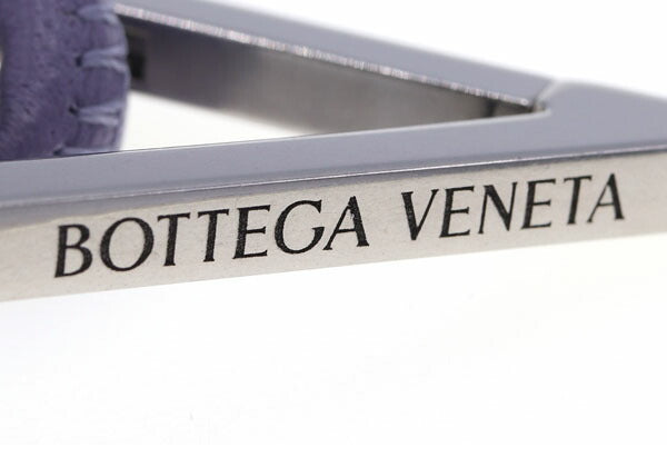 Bottega Veneta Key Ring 619098 Purple Silver Leather Keychain Bag Charm Knot Womens Mens Triangle BOTEGA VENETA