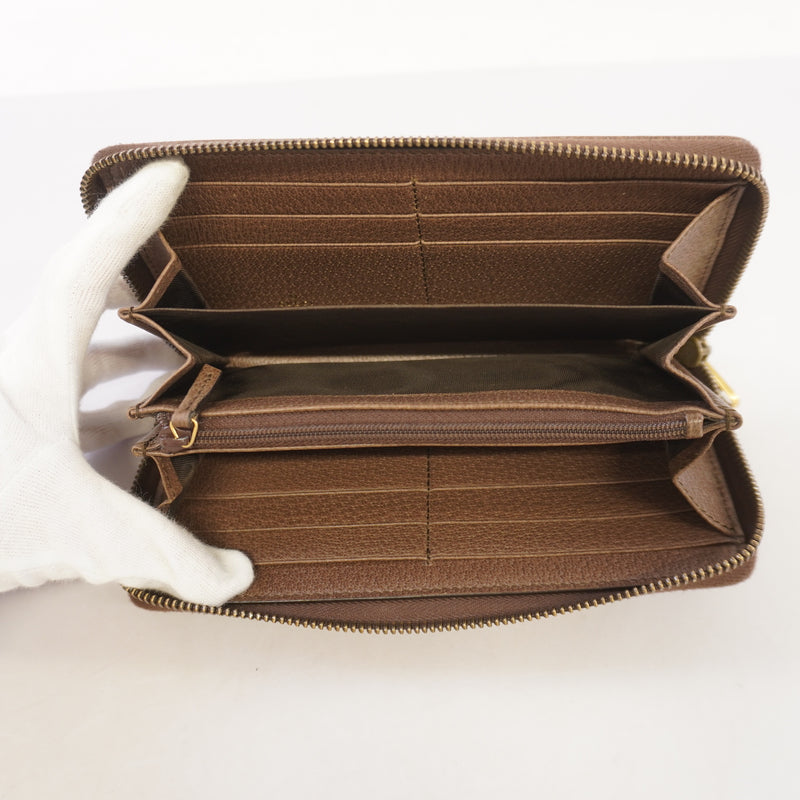 Auth Gucci Bi-Fold Wallet Disney Collaboration Donald Duck 647940 GG Supreme Beige