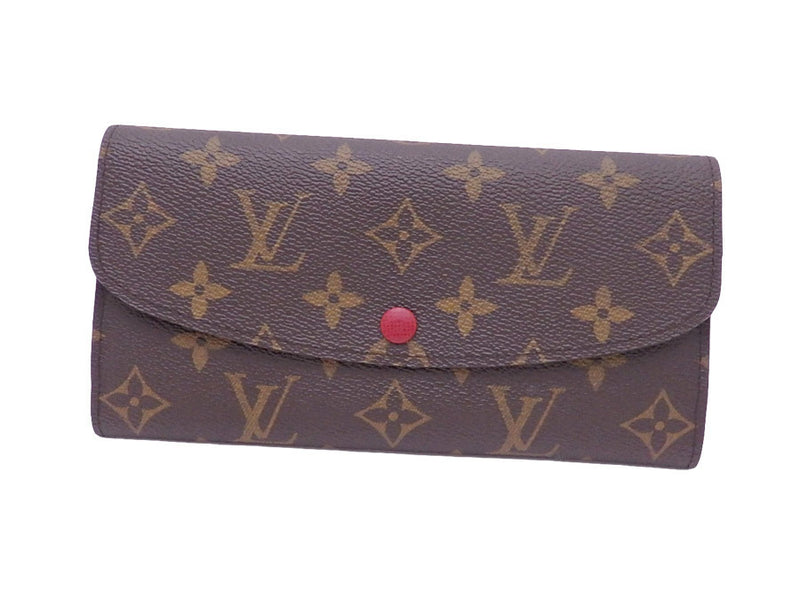 Louis Vuitton Purse Monogram Emily Brown Red Canvas