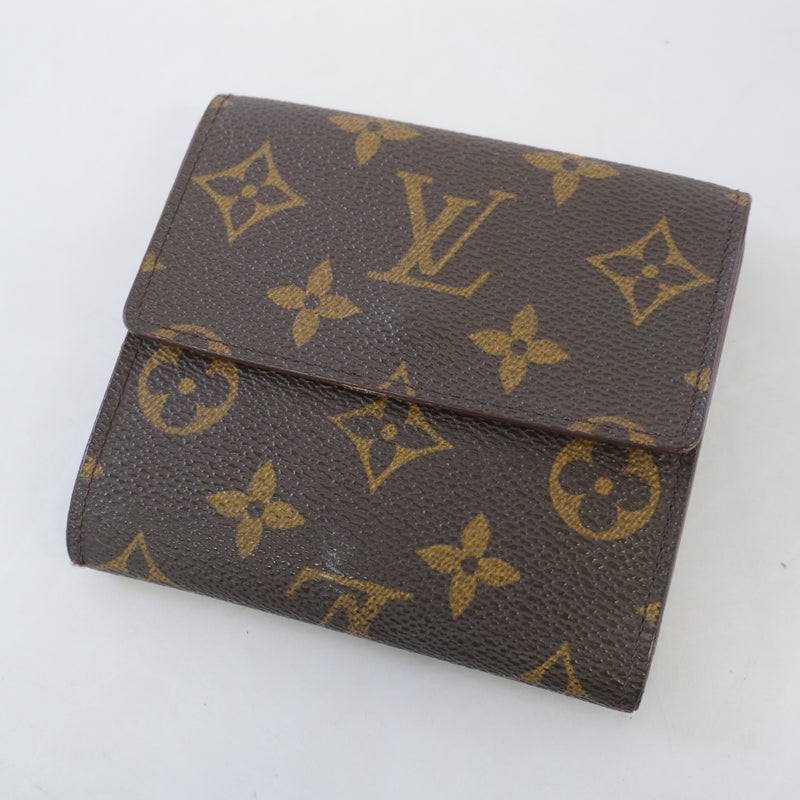 Auth Louis Vuitton Monogram Portofeuil Elise M61654 MenWomenUnisex Wallet