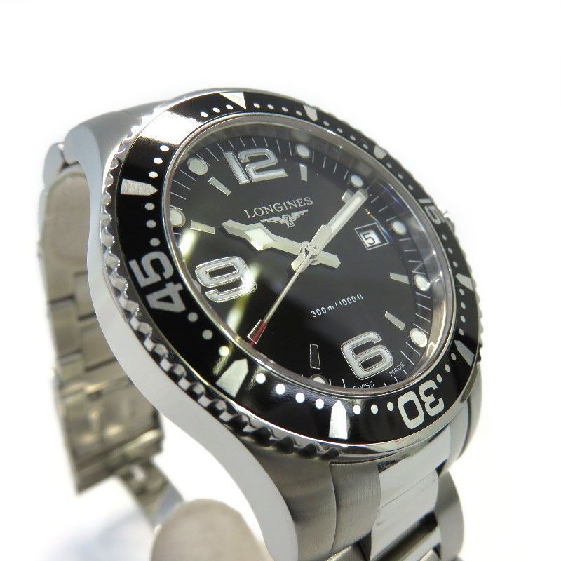 LONGINES Longines HydroConquest Date L3.640.4 Quartz Mens Watch Black Dial
