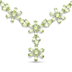 43.02 Carat Genuine Peridot .925 Sterling Silver Necklace