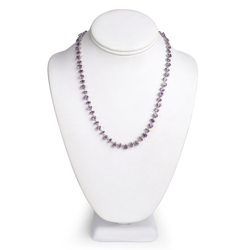 23.63 Carat Genuine Amethyst .925 Sterling Silver Necklace