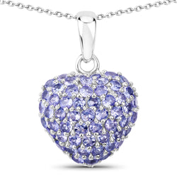 7.00 Carat Genuine Tanzanite .925 Sterling Silver Pendant