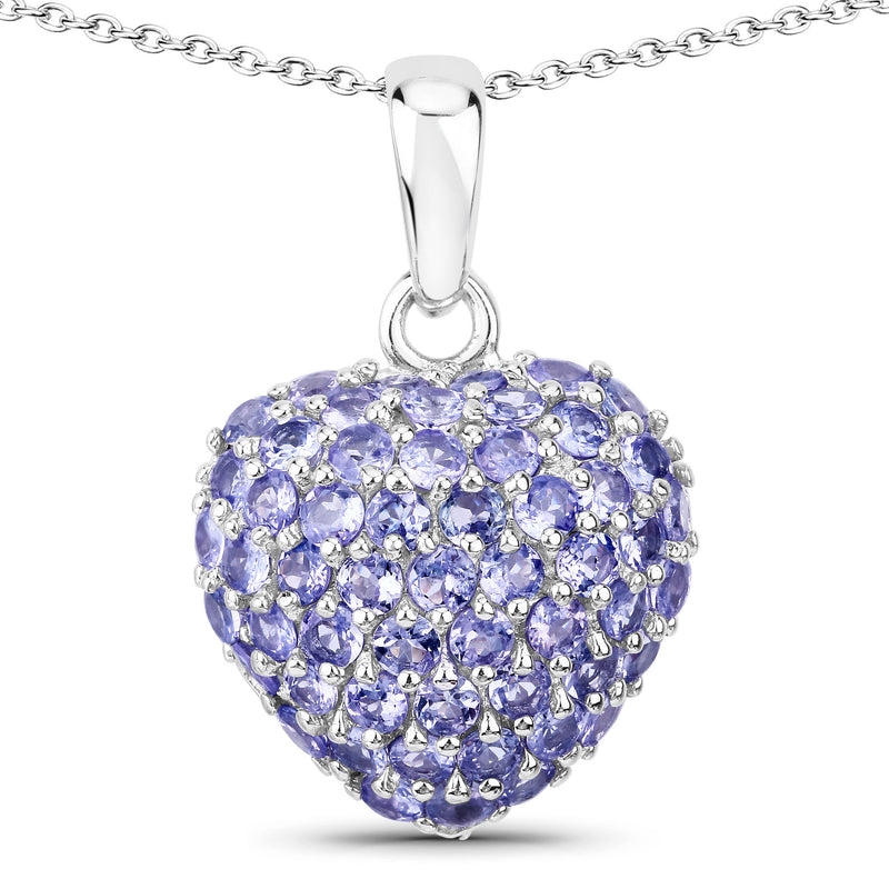 7.00 Carat Genuine Tanzanite .925 Sterling Silver Pendant