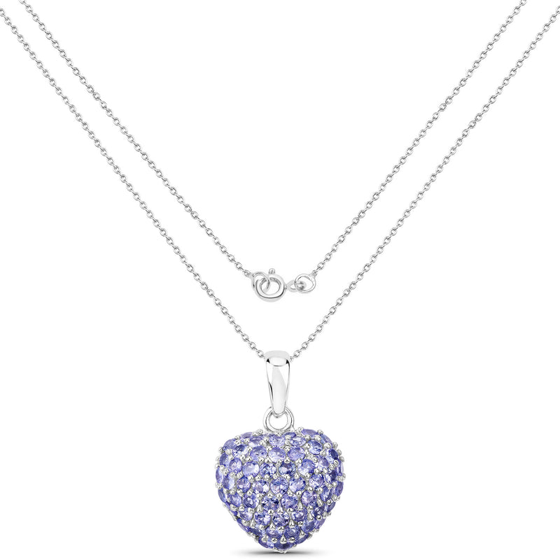 7.00 Carat Genuine Tanzanite .925 Sterling Silver Pendant