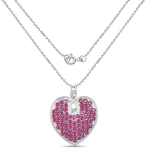 8.03 Carat Genuine Ruby .925 Sterling Silver Pendant