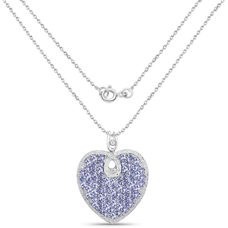 6.17 Carat Genuine Tanzanite .925 Sterling Silver Pendant