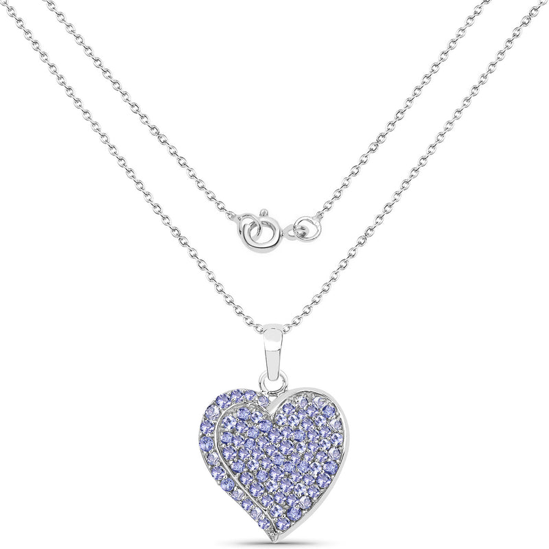 3.97 Carat Genuine Tanzanite .925 Sterling Silver Pendant