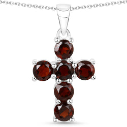 1.80 Carat Genuine Garnet .925 Sterling Silver Pendant