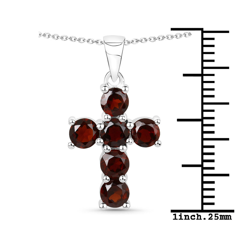 1.80 Carat Genuine Garnet .925 Sterling Silver Pendant