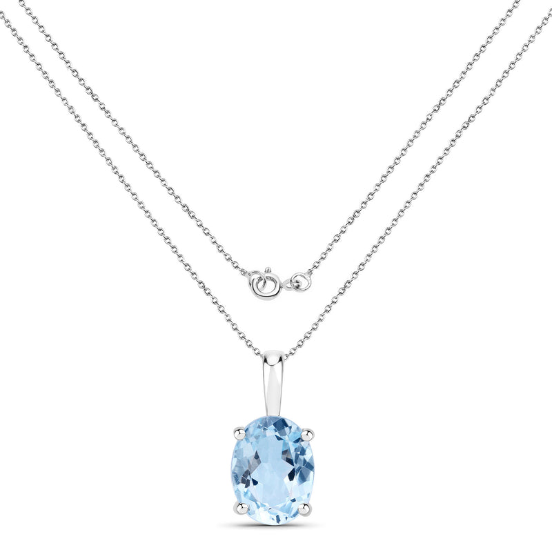 2.00 Carat Genuine Blue Topaz .925 Sterling Silver Pendant