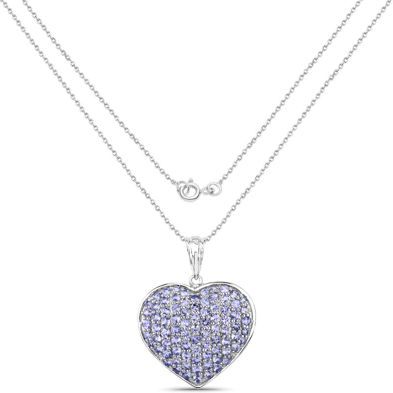 4.86 Carat Genuine Tanzanite .925 Sterling Silver Pendant