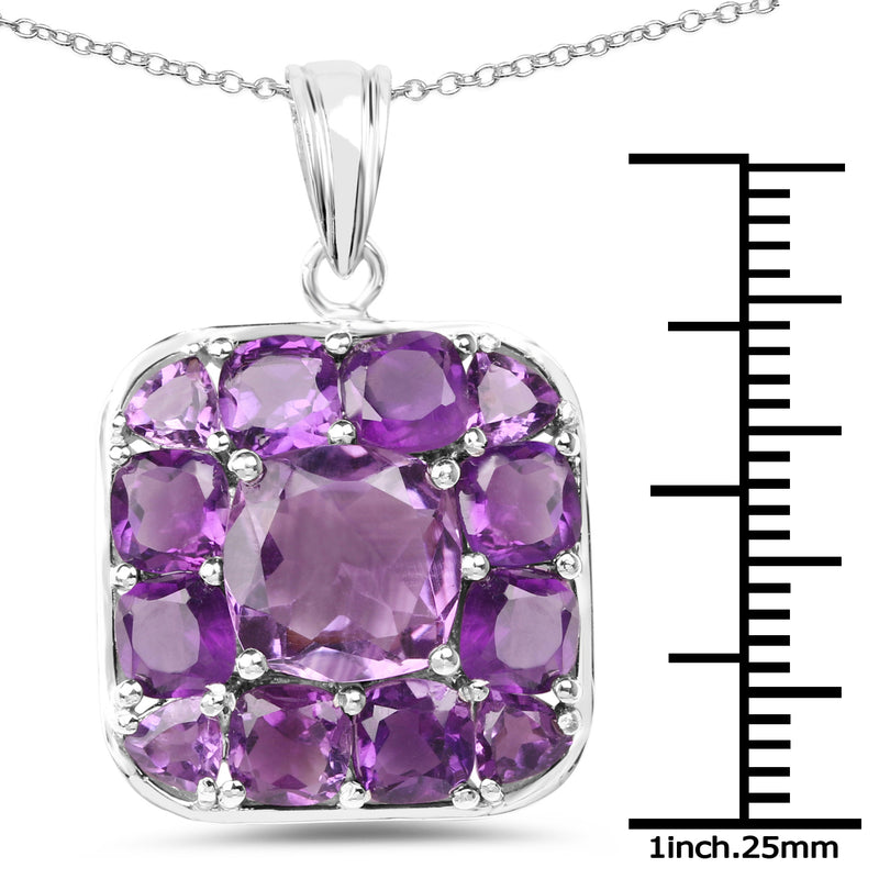 8.20 Carat Genuine Amethyst .925 Sterling Silver Pendant