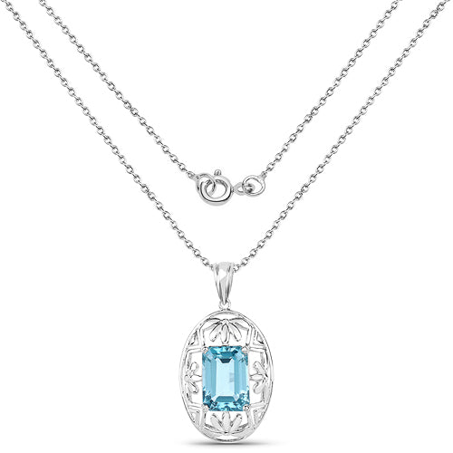 9.60 Carat Genuine Green Topaz .925 Sterling Silver Pendant