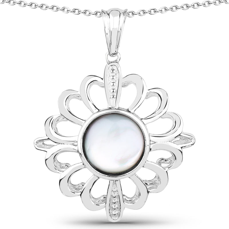 3.28 Carat Genuine Pearl .925 Sterling Silver Pendant