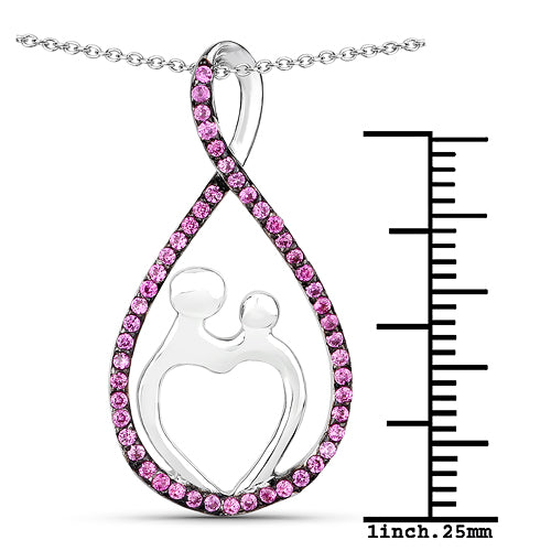 0.50 Carat Created Ruby .925 Sterling Silver Pendant