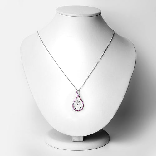 0.50 Carat Created Ruby .925 Sterling Silver Pendant