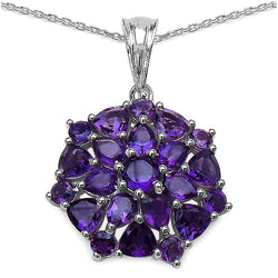 3.82 Carat Genuine Amethyst .925 Sterling Silver Pendant