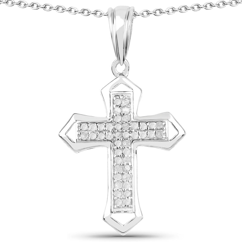 0.28 Carat Genuine White Diamond Brass Pendant