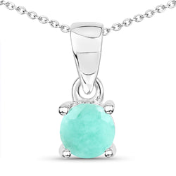 0.43 Carat Genuine Emerald .925 Sterling Silver Pendant