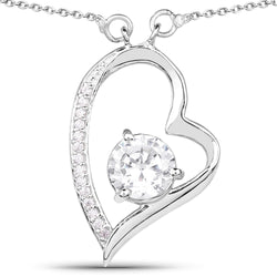 2.32 Carat Genuine White Cubic Zirconia .925 Sterling Silver Pendant