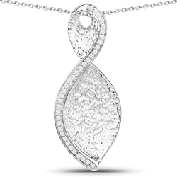 0.32 Carat Genuine White Diamond .925 Sterling Silver Pendant