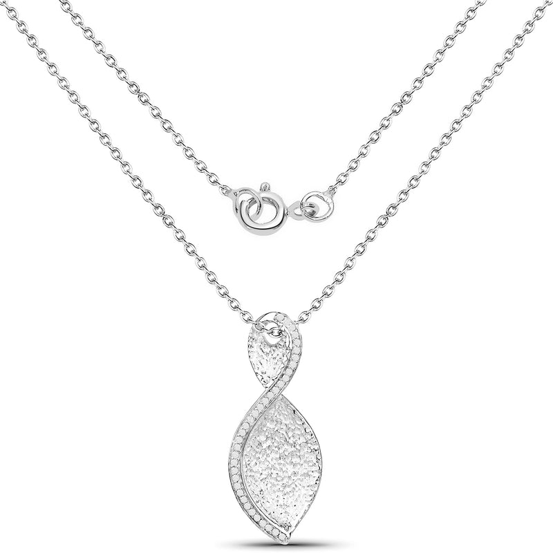 0.32 Carat Genuine White Diamond .925 Sterling Silver Pendant