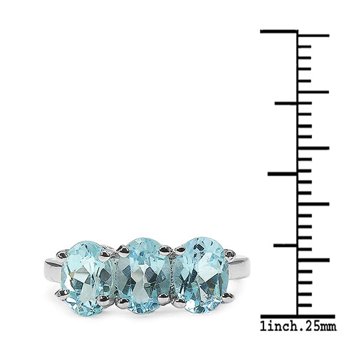 2.85 Carat Genuine Blue Topaz .925 Sterling Silver Ring