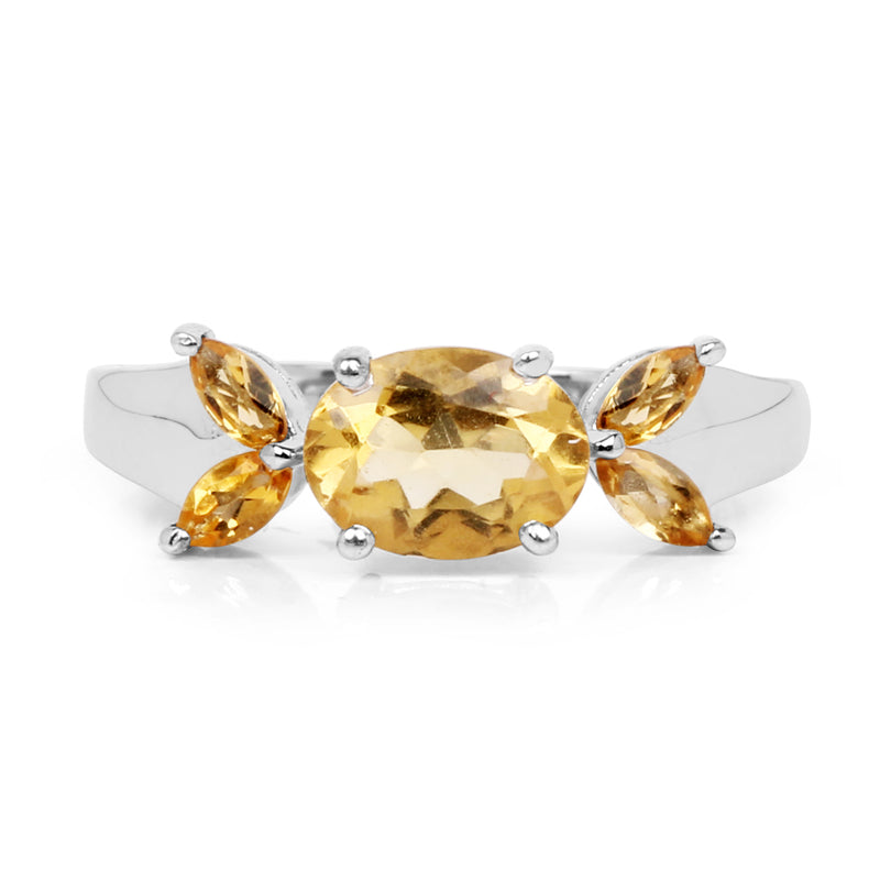 1.60 Carat Genuine Citrine .925 Sterling Silver Ring