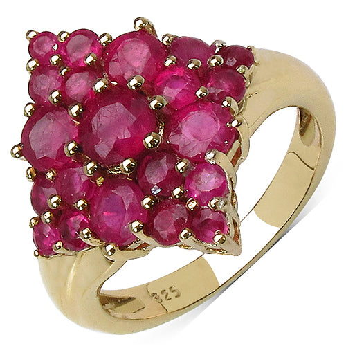 3.16 Carat Genuine Ruby .925 Sterling Silver Ring