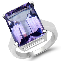 11.47 Carat Genuine Amethyst .925 Sterling Silver Ring